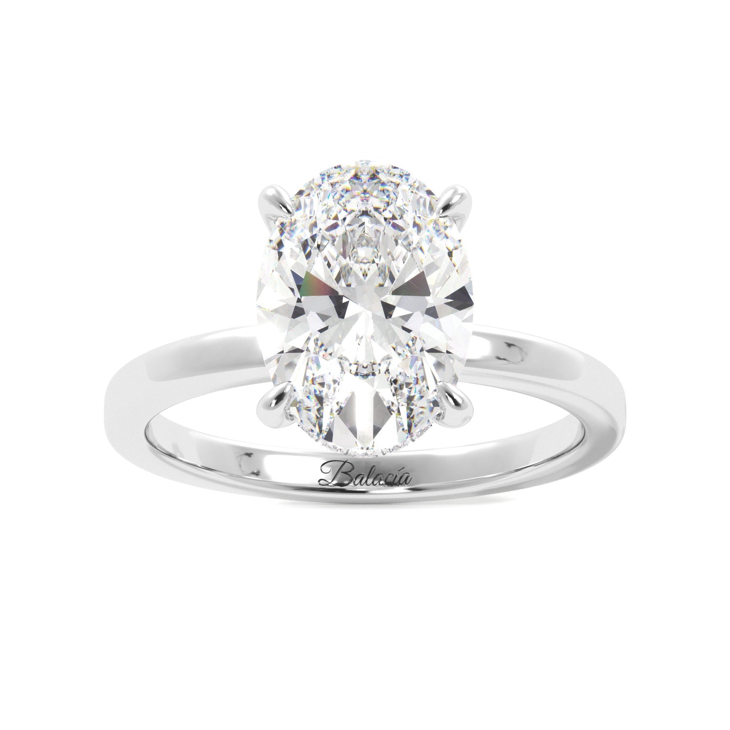 white gold oval lab diamond engagement ring