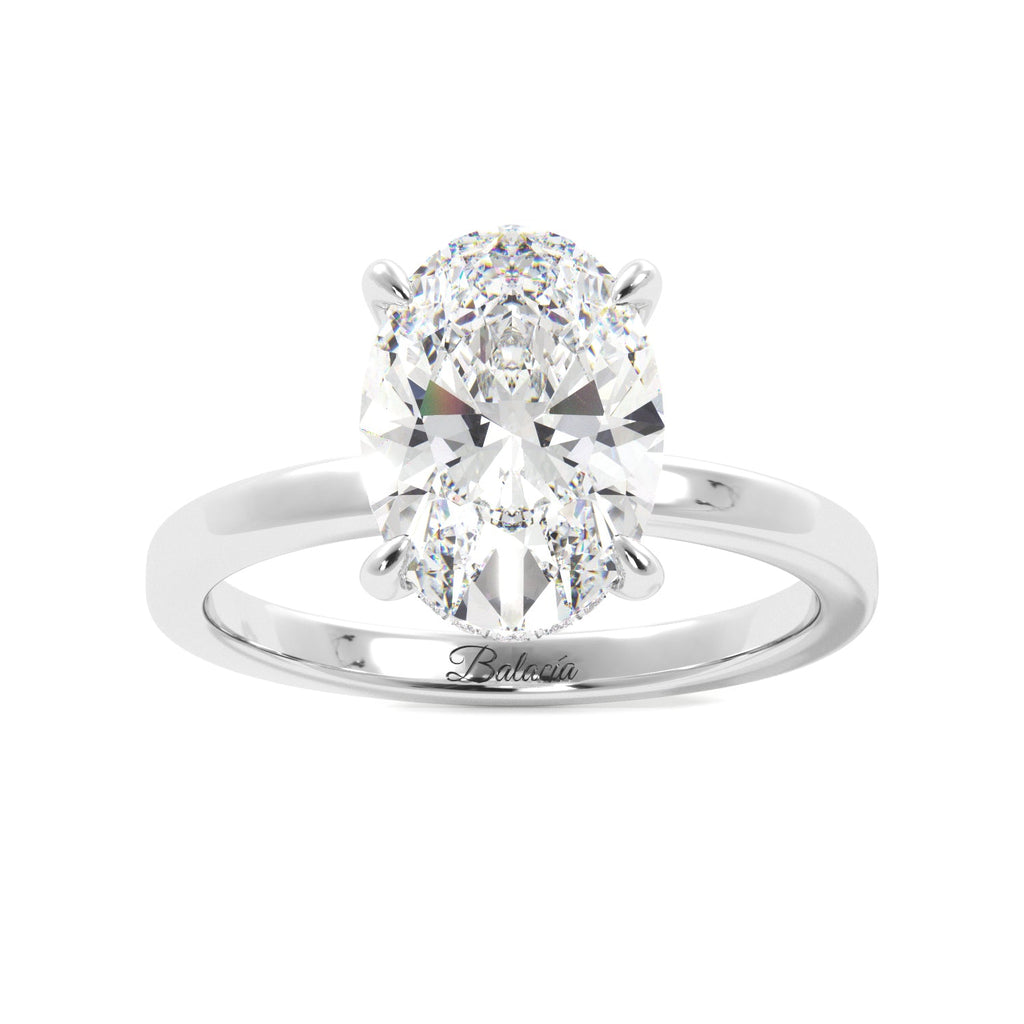 white gold oval lab diamond engagement ring