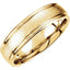 14K Yellow 6 mm Grooved Band with Foil Finish
