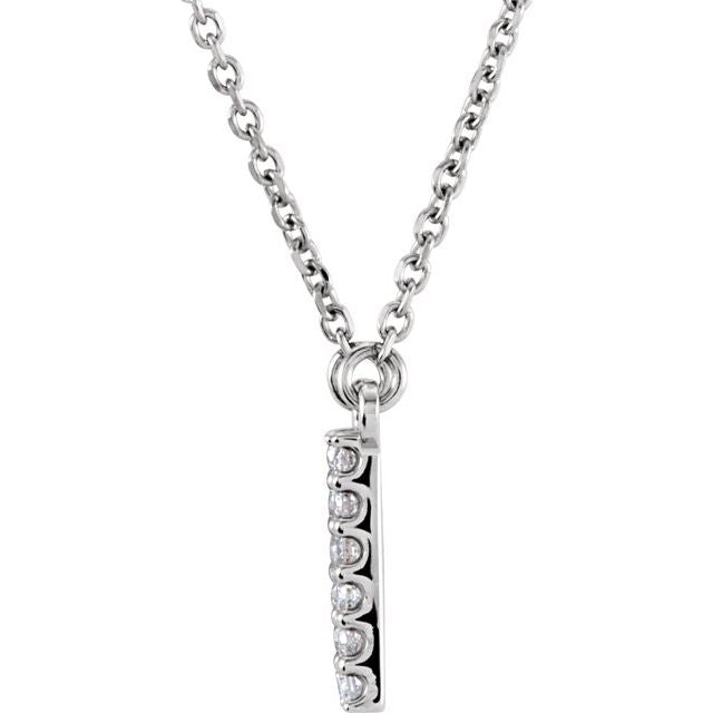 14K Initial H 1/8 CTW Diamond 16" Necklace