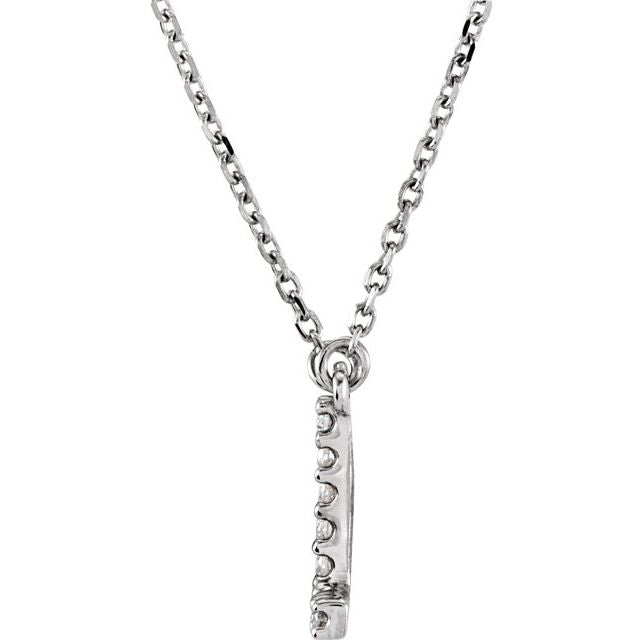 14K Initial L .08 CTW Diamond 16&quot; Necklace