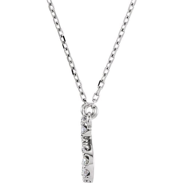 14K Initial S 1/8 CTW Diamond 16" Necklace