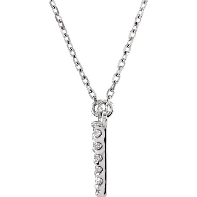 14K Initial V 1/8 CTW Diamond 16" Necklace