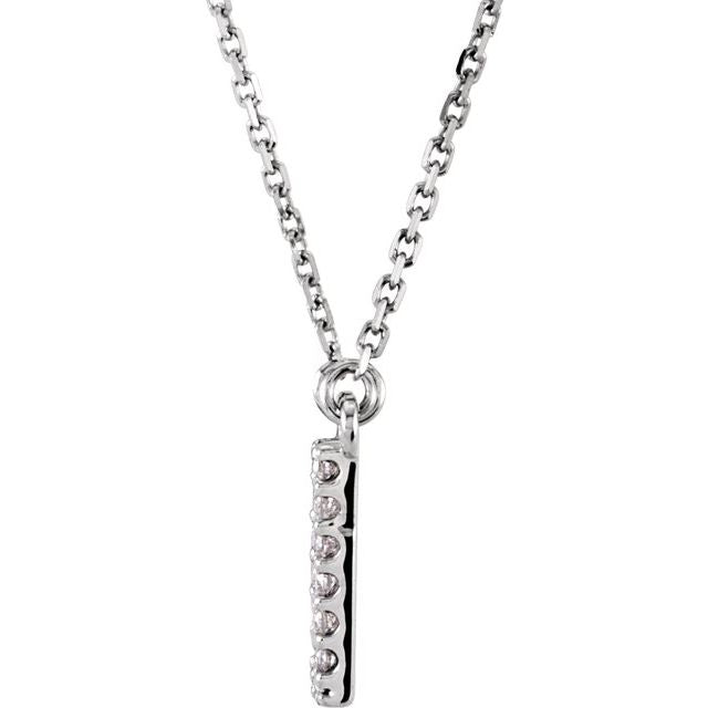 14K Initial W 1/8 CTW Diamond 16" Necklace