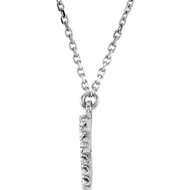 14K Initial X 1/8 CTW Diamond 16" Necklace