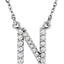 14K Initial N 1/8 CTW Diamond 16" Necklace