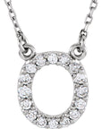 14K Initial O 1/8 CTW Diamond 16" Necklace