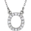 14K Initial O 1/8 CTW Diamond 16" Necklace