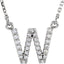 14K Initial W 1/8 CTW Diamond 16" Necklace
