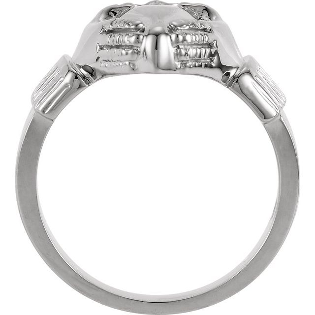 14K White 14.5x10.5 mm Ladies Claddagh Ring