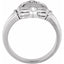 14K White Men's .03 CTW Diamond Claddagh Ring