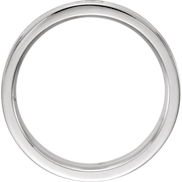 14K White 6 mm Grooved Band