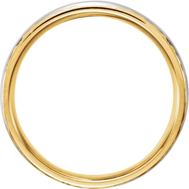 14K Yellow/White/Yellow 6 mm Design-Engraved Band