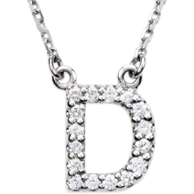 14K Initial D 1/8 CTW Diamond 16&quot; Necklace