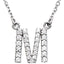 14K Initial M 1/6 CTW Diamond 16" Necklace