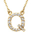 14K Initial Q 1/8 CTW Diamond 16" Necklace