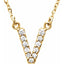 14K Initial V 1/8 CTW Diamond 16" Necklace