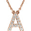 14K Initial A 1/8 CTW Diamond 16" Necklace