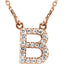 14K Initial B 1/8 CTW Diamond 16" Necklace