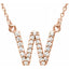 14K Initial W 1/8 CTW Diamond 16" Necklace