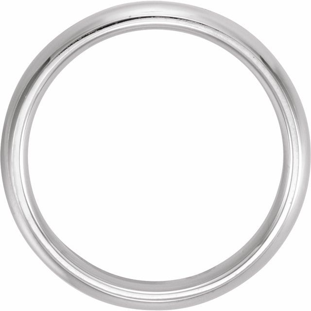 14K White 6 mm Half Round Band with Milgrain Center