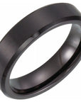 Black PVD Tungsten 6 mm Beveled Edge Band