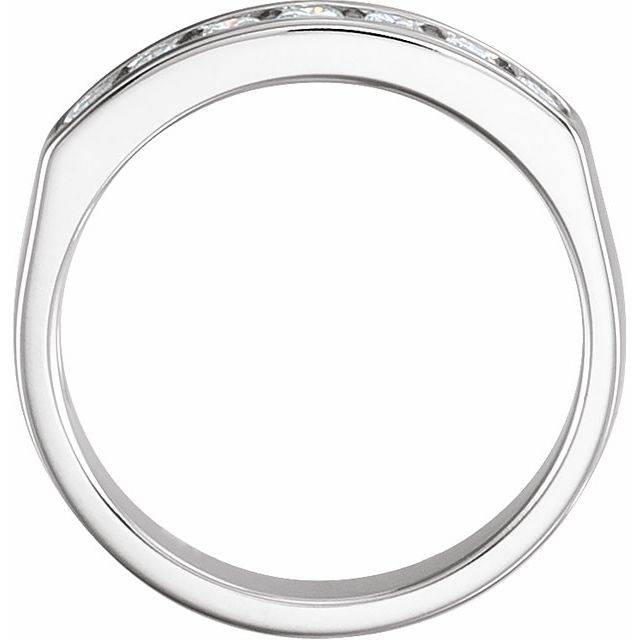 14K White 2.4 mm Round Seven-Stone Anniversary Band