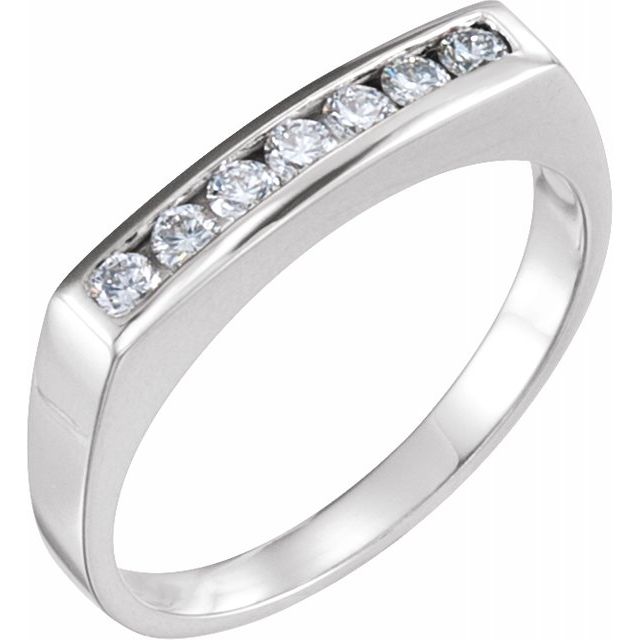 14K White 2 mm Round Anniversary Band