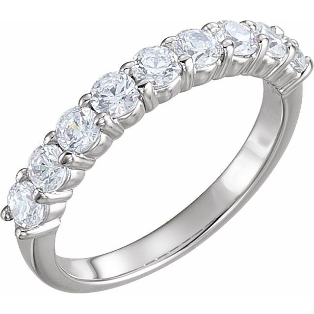 14K White 3 mm Round Anniversary Band