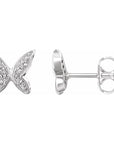 14K .07 CTW Diamond Butterfly Earrings