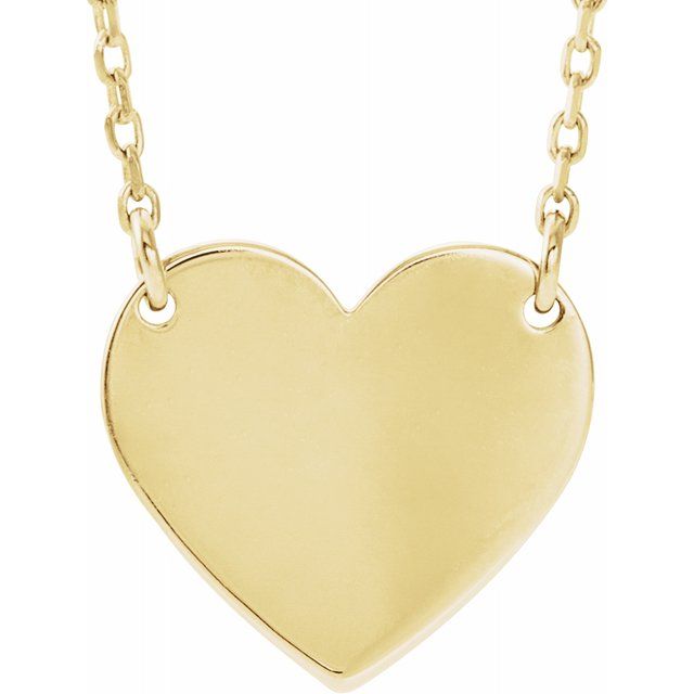 Gold Engravable Heart Necklace