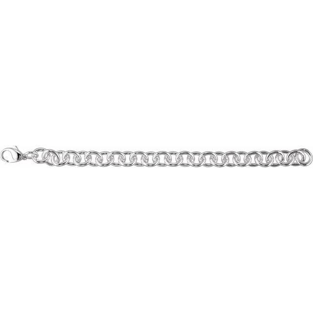 Sterling Silver 10 mm Cable 7.5&quot; Bracelet