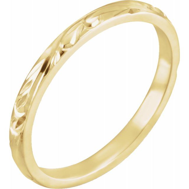 14K Yellow 2 mm Design-Engraved Band