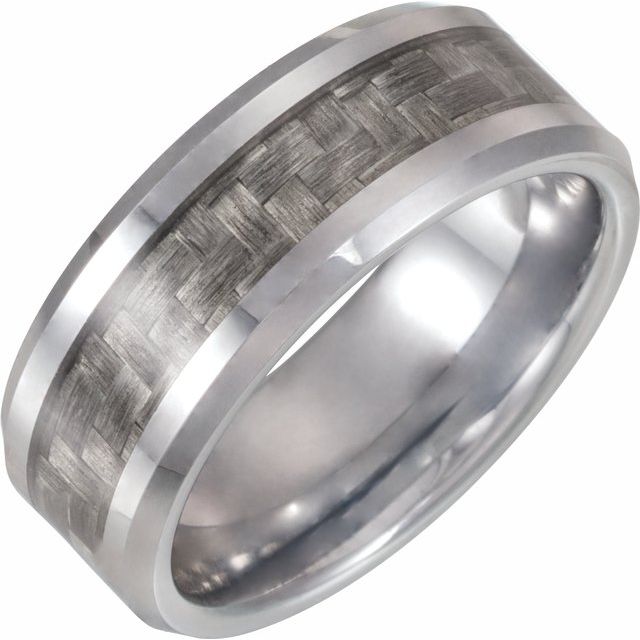 Tungsten Band with Carbon Fiber Inlay