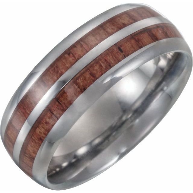 Tungsten Band with Wood Inlay