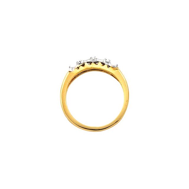 14K Yellow & White 3 mm Round Four-Stone Ring Mounting