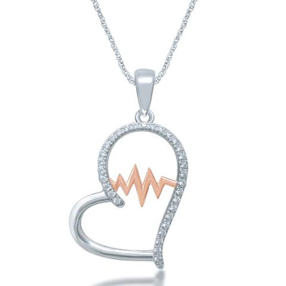 Sterling Silver 1/5 CT.TW. Glittering Beats Diamond Fashion Pendant