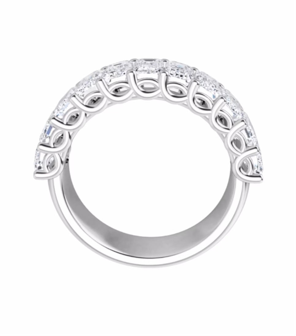 5x3mm Emerald Cut Half Eternity Band 