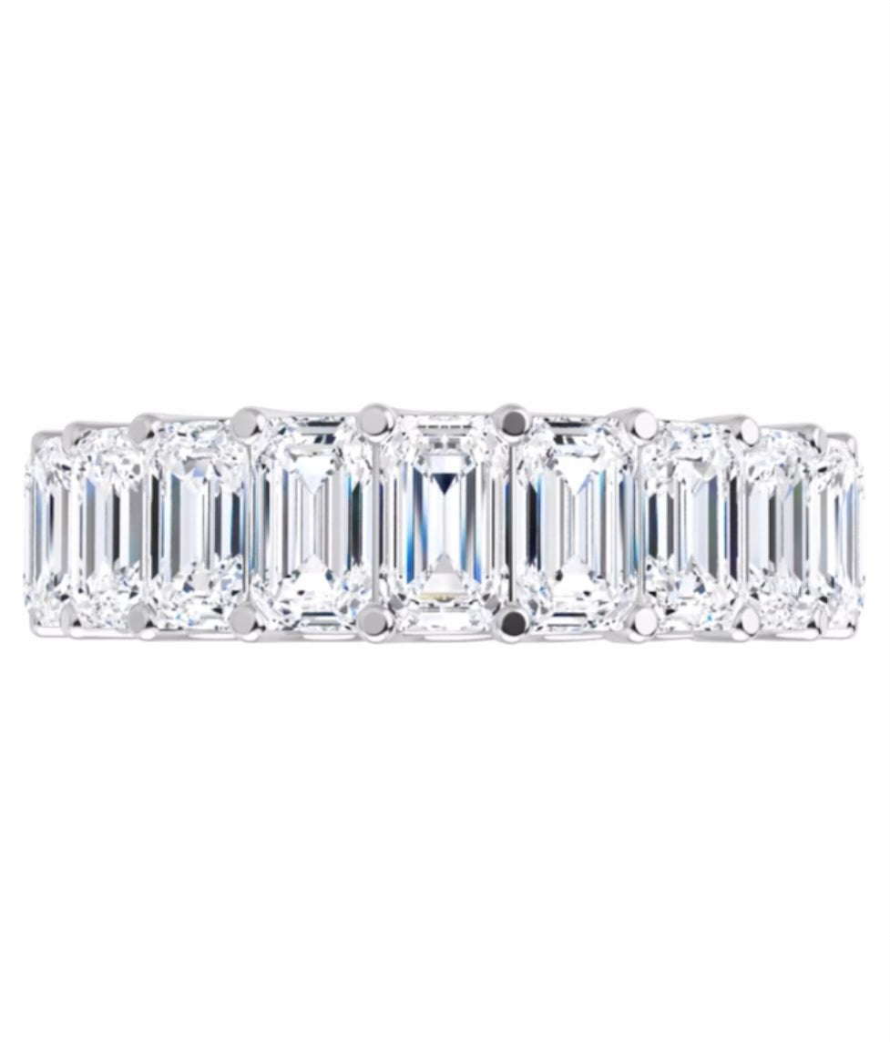 5x3mm Emerald Cut Half Eternity Band - Balacia