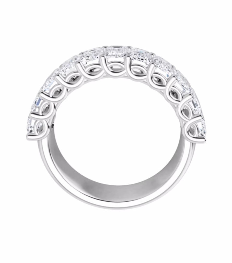 5x3mm Emerald Cut Half Eternity Band 