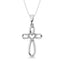Sterling Silver Diamond Accent Heart & Cross Pendant