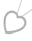 10K White Gold Diamond 1/2 CT.TW. Heart Pendant