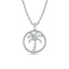 Diamond Tropical Palm Tree Pendant 1/8 carats sterling silver