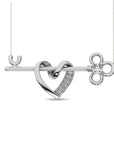 Diamond 1/20 CT TW Heart And Key Necklace in Sterling Silver