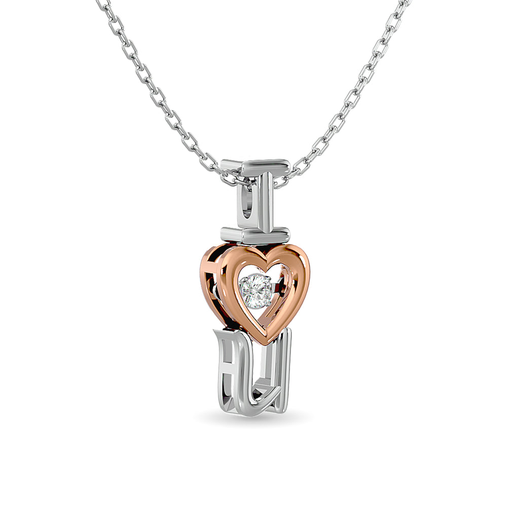 Diamond Shimmering Heart Pendant 1/20 CT TW in 10k White Gold