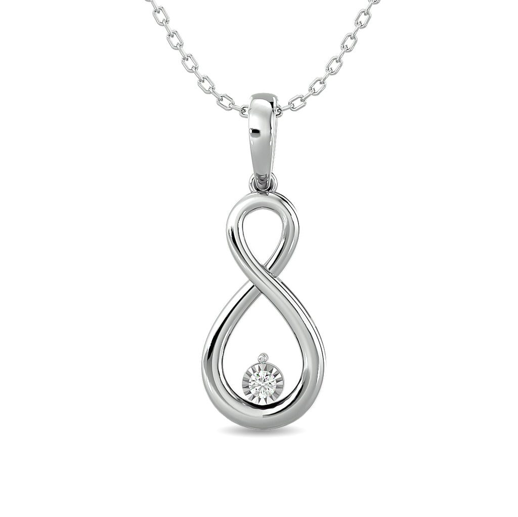 Diamond 1/20 CT TW Infinity Necklace in Sterling Silver