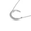 Diamond 1/10 CT TW Round Cut Moon Necklace in 14k White Gold