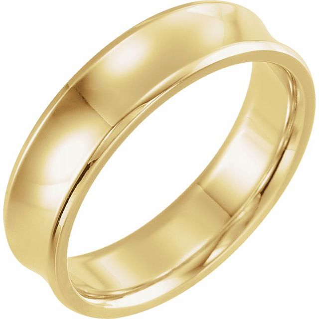14K Yellow 6 mm Beveled-Edge Concave Band
