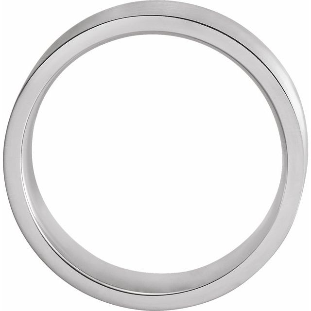 14K White 7 mm Concave Edge Band with Satin Finish