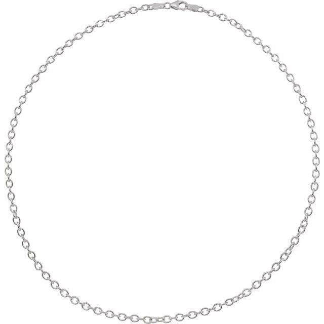 14K 3.25 mm Oval Cable 18" Chain with Lobster Clasp